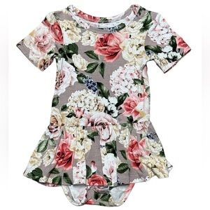 SEE DESCRIPTION Posh Peanut floral print body suit twirl dress size 6-12 months